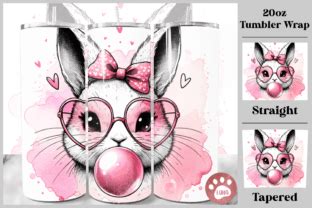 Bubblegum Bunny Coquette Tumbler Wrap Graphic By Luna Art Design