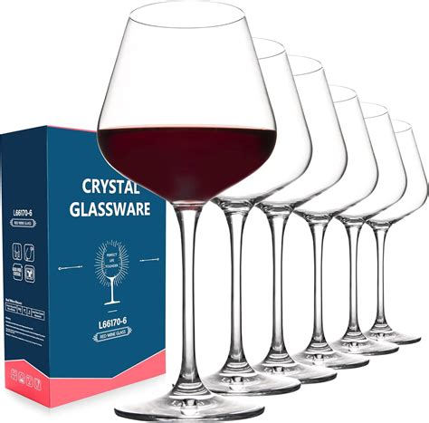 Fawles Red Wine Glasses Set Of 6 Burgundy Wine Glasses 17 Oz Crystal Wine Glasses