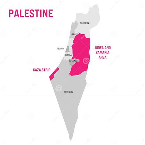 Political Map of Palestine Highlighted in the Map of Israel Stock ...