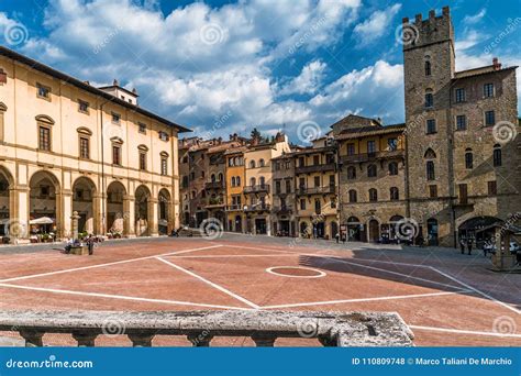 Piazza Grande Nel Centro Di Arezzo Toscana Italia Fotografia Stock