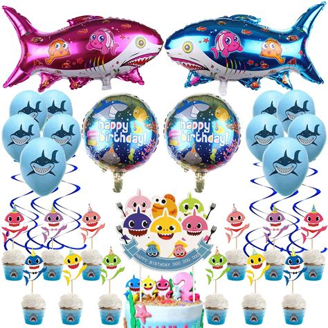 Buy Baby Shark Party Supplies Birthday Decorations Balloons Cupcake