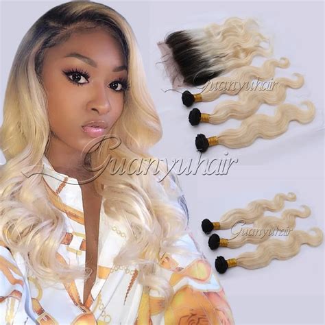 Buy Guanyuhair 1b613 Blonde Body Wave Bundles With