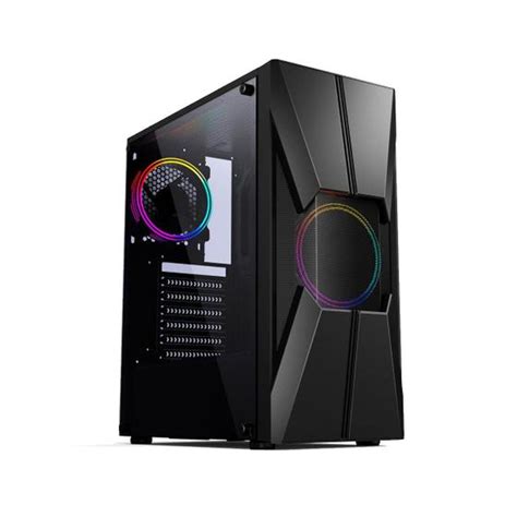 Gabinete Gamer Acrílico Lateral Mid Tower 2 FANs RGB 120mm Inclusos