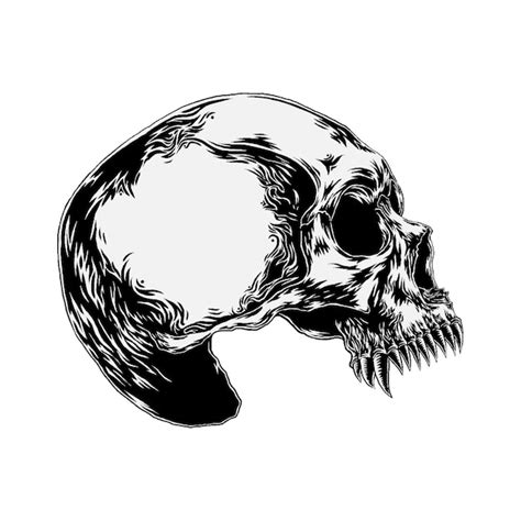 Premium Vector Hand Drawn Skull Illustration