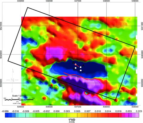 First Vertical Derivative Vd From Total Magnetic Field Over The