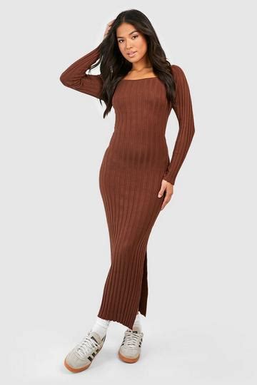 Rib Knit Dresses Boohoo Uk