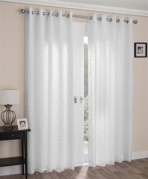 Exeter white voile lined eyelet curtains - Net Curtain 2 Curtains