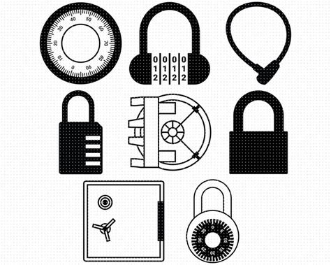 Lock Svg Safe Svg Vault Svg Padlock Svg Bike Lock Svg Combination