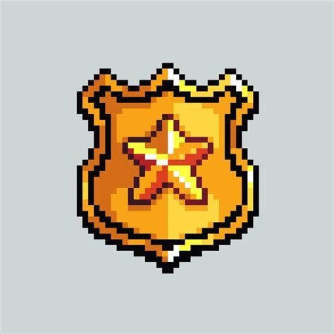 Pixel Art Illustration Police Badge Pixelated Badge Police Badge