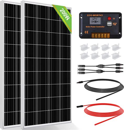 Eco Worthy 200 Watts 12 Volt24 Volt Solar Panel Kit With High Efficiency