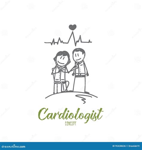 Cardiologist Vector Illustration Mini Person Concept With Heart Health