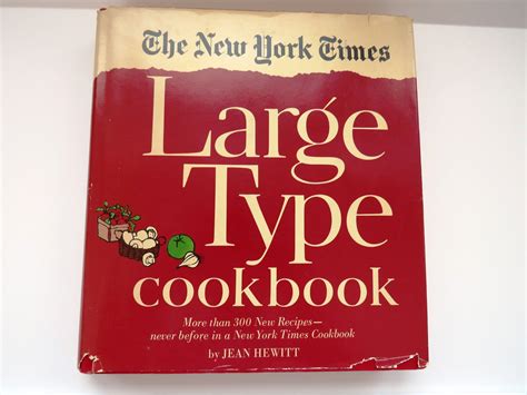 1968 The New York Times Large Print Cookbook By Jean Hewitt 1st