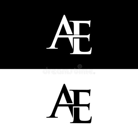 Letter AE Vector Logo Design Template Monogram Logo In White Color And