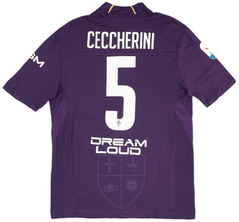 2018 19 Fiorentina Match Issue Home Shirt Ceccherini 5 As New L