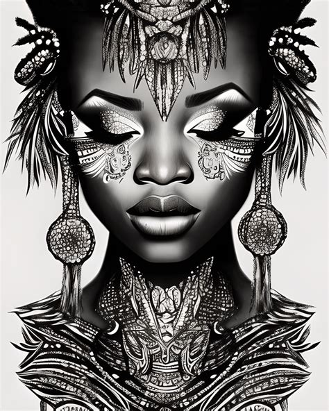 Pretty African Woman Handdrawn Pencil Art Sketch · Creative Fabrica