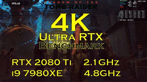 Shadow Of The Tomb Raider Benchmark 4K Ultra RTX RTX 2080 Ti I9