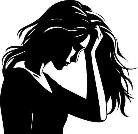 Premium Vector Upset Woman Vector Silhouette Illustration 35