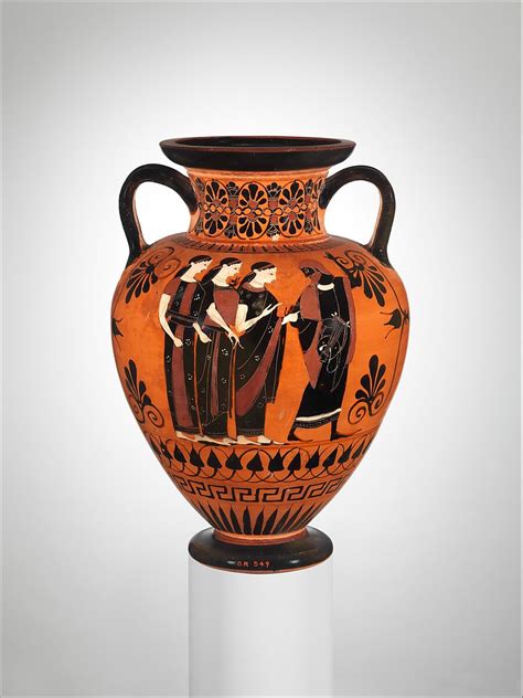 Attributed To The Swing Painter Terracotta Neck Amphora Jar Greek