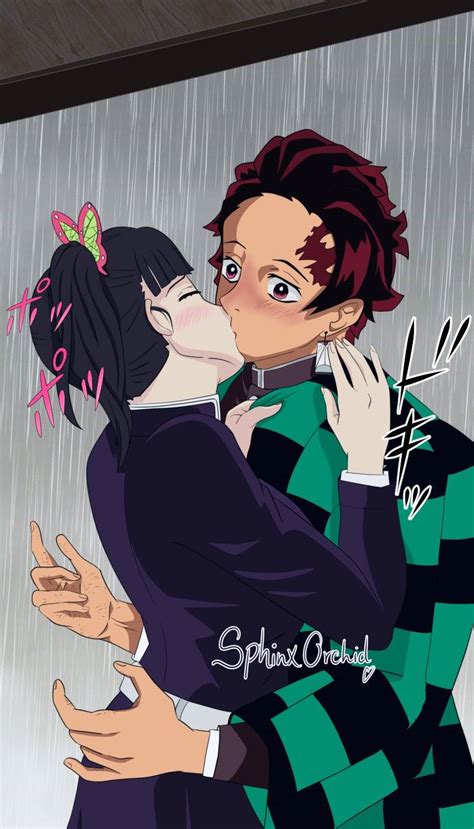 Tanjiro and Kanao's first kiss (Commissioned) by SphinxOrchid on DeviantArt