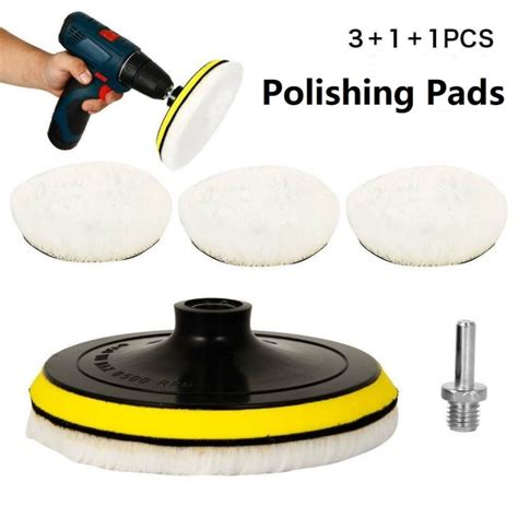 5Pcs Set Polishing Pads 3 4 5 6 7 Inch Car Buffing Wool Wheel Mop Kits