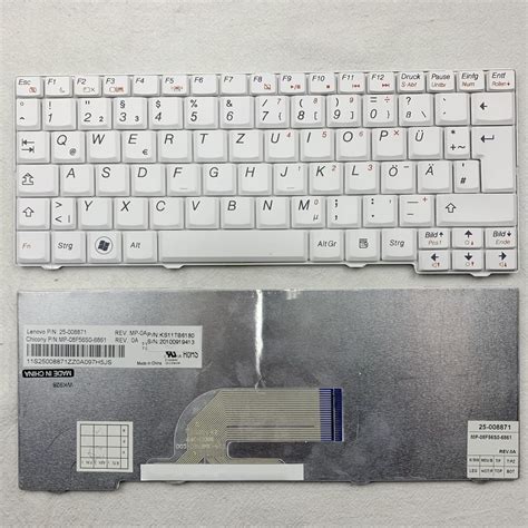 Teclado de ordenador portátil accesorio alemán para Lenovo Ideapad