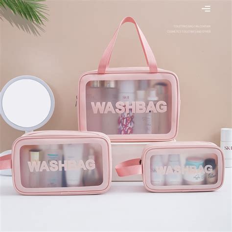 S M L Bolsa Organizadora Nécessaire Transparente Á Prova d agua Washbag