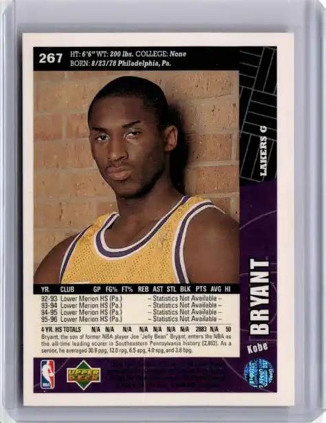 1996 97 COLLECTOR S CHOICE Kobe Bryant Recrue Carte Basketball Los