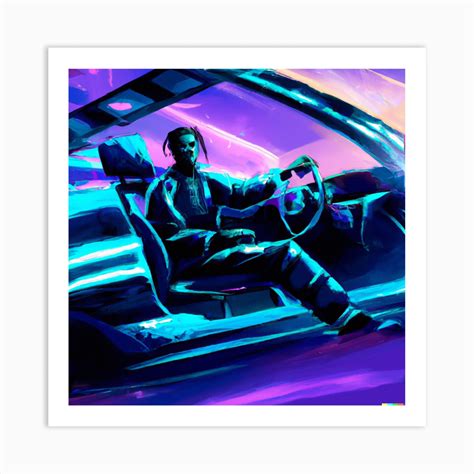 Vaporwave car Art Print by AI Rad - Fy