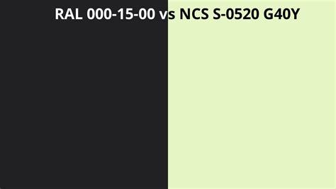 Ral 000 15 00 Vs Ncs S 0520 G40y Ral Colour Chart Uk