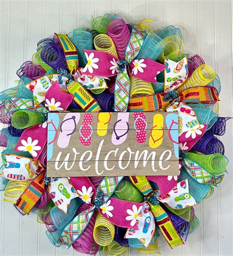 Summer Wreaths for Front Door, Summer Wreath, Summer Decor, Summer Door ...