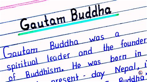 Essay On Gautam Buddha In English Few Lines On Gautam Buddha Gautam