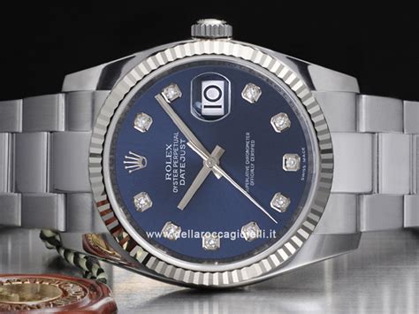 Rolex Datejust 116234 Oyster Quadrante Blu Diamanti Della Rocca Gioielli