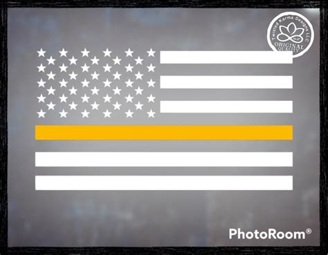 Thin Gold Line Flag Vinyl Decal For Dispatchers Communication Etsy