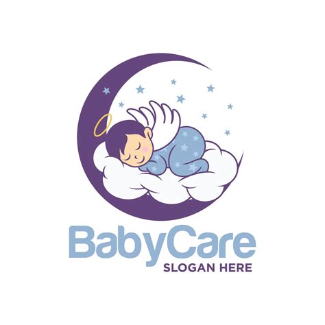 Sleeping Cute Baby Logo Designs Template 9771991 Vector Art At Vecteezy