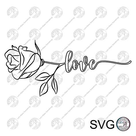 Love Rose Stem Word Svg Word Stem Love Rose Stem Word Etsy Canada