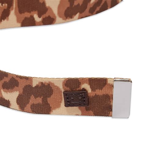 Acne Studios Ayani Leopard Webbing Face Belt Pale Orange Brown End