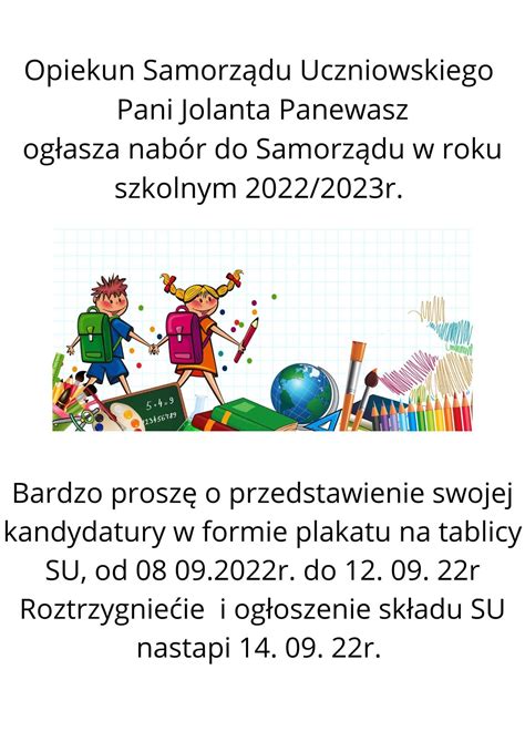 Wybory do Samorządu Uczniowskiego Szkoła Podstawowa im Feliksa