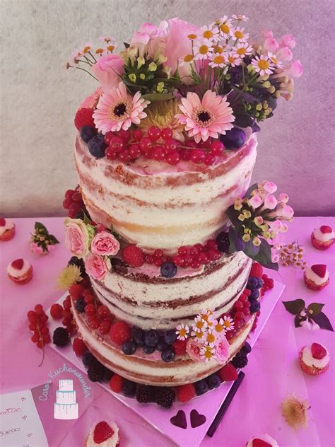 Caro s Kuchenwunder 3 stöckige Hochzeitstorte Semi Naked Cake