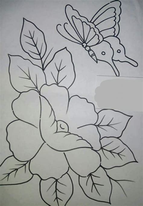 Pin On Bordado En Tela Floral Drawing Flower Drawing Fabric Painting