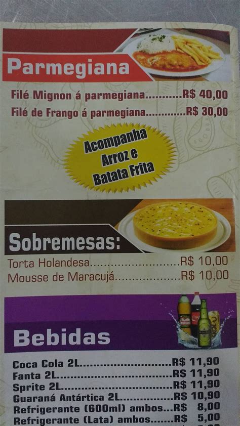 Menu at Pizzaria Bella Conquista do Tatuapé São Paulo