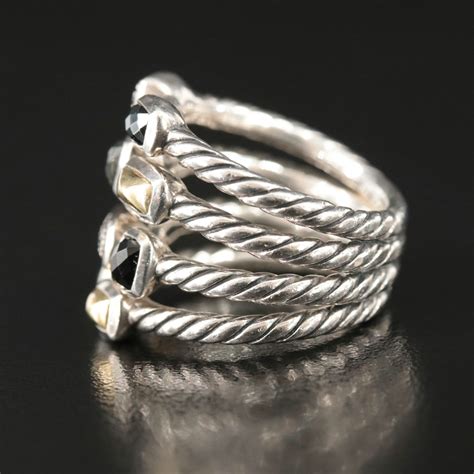 David Yurman Confetti Collection Sterling With Bonded 18k Gold Ring