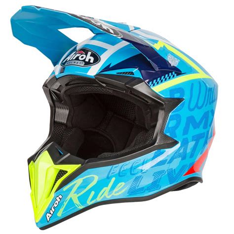 Airoh Motocross Helm Wraap Street Azure Gloss Maciag Offroad