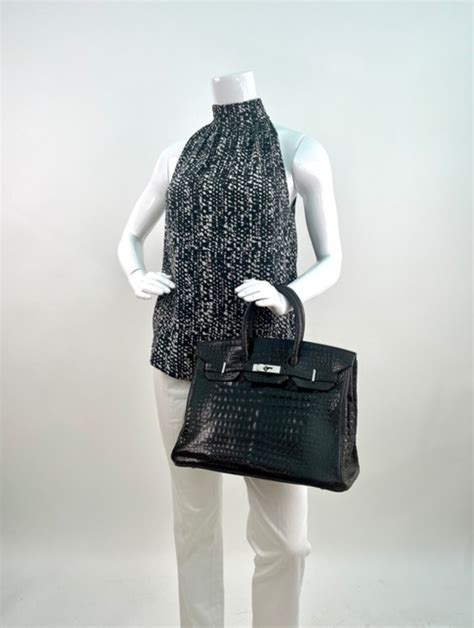 55 bilder av Hermès Birkin 30 Black Shiny Porosus Croc