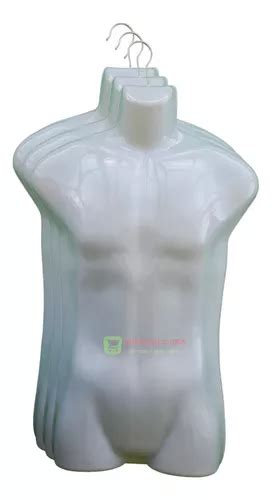 Pack Torso Maniqui Hombre Exhibidor Ropa Para Colgar Blanco Cuotas