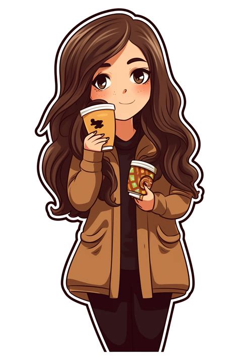 Girl Enjoying Hot Chocolate Sticker Artofit