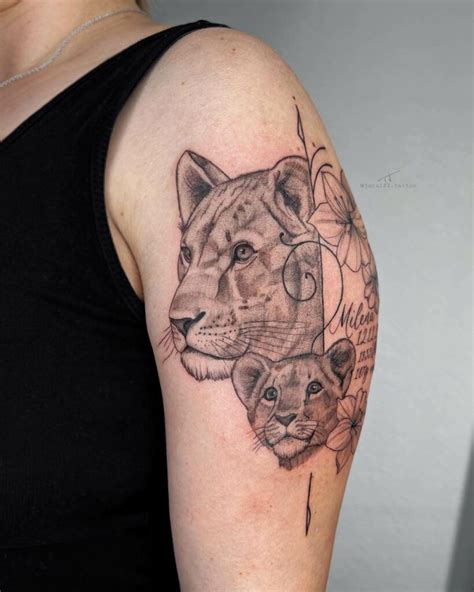 Lioness And Cubs Tattoo