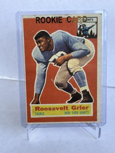 Topps Roosevelt Rosey Grier Rc Rookie Hof Giants Ebay