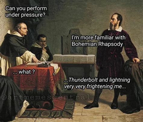 Two Men Sitting At A Table In Front Of A Painting With The Caption Can You Perform Under