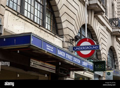 Main Entrance Of Baker Street Underground Station London Uk Stock