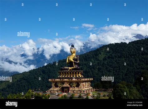 A Huge Statue Of Lord Buddha In A Sunny Morning In Buddha Park With The